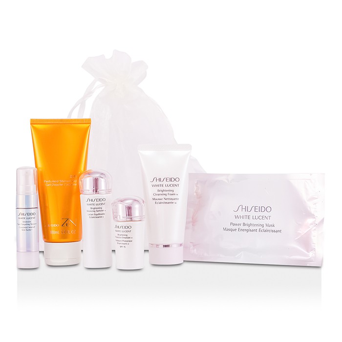 Shiseido White Lucent Set: Shower Gel 100ml + Cleansing Foam w 50ml + Balancing Softener Enriched w 25ml + Protective Emulsion w SPF15 15ml + Intensive Sopt Targeting Serum+ 9ml + Brightening Mask 6pcsProduct Thumbnail
