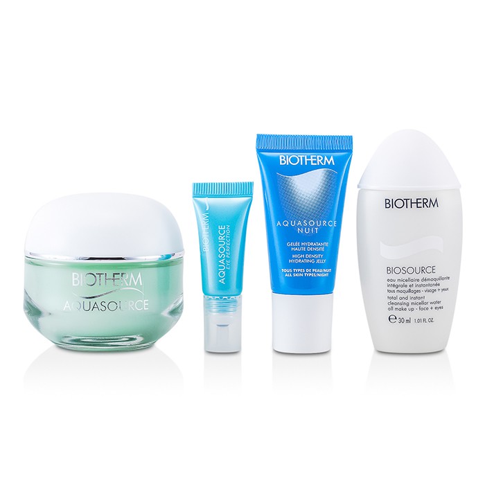 Biotherm Aquasource Set: High Density Hydrating Jelly + Eye Perfection + Cleansing Micellar Water + Deep Hydration Replenishing Gel 4pcsProduct Thumbnail