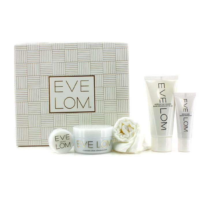 Eve Lom مجموعة يومية: منظف 50 مل + منظف نهاري 50 مل + ماسك ريسكيو 15 مل + كيس ميكس 7 مل + قطعة قماش قطني 5pcsProduct Thumbnail