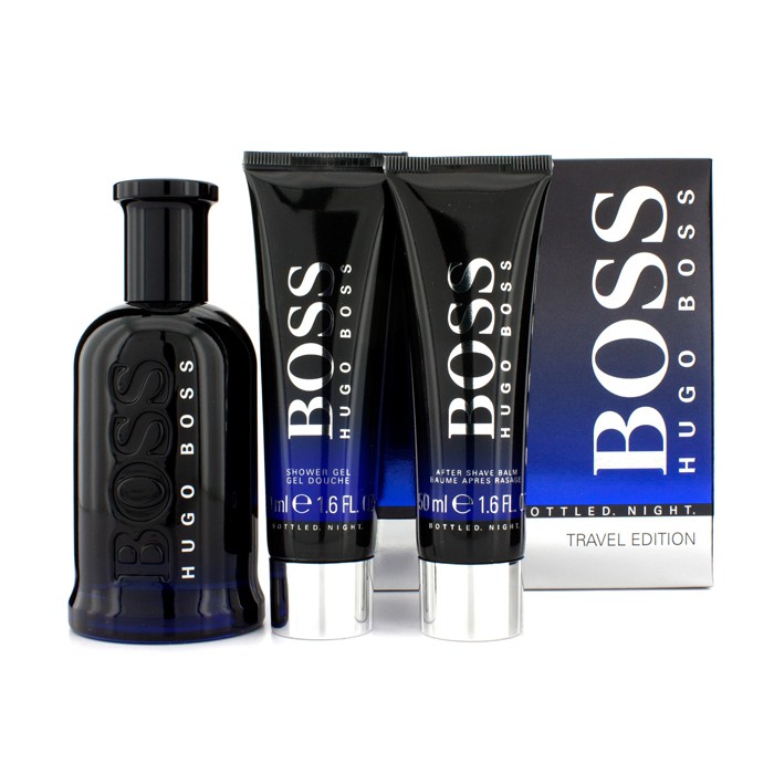 Hugo Boss Boss Bottled Night مجموعة: ماء تواليت سبراي 100مل/3.3 أوقية + بلسم بعد الحلاقة 50مل/1.6 أوقية + جل الإستحمام 50/1.6 أوقية 3pcsProduct Thumbnail