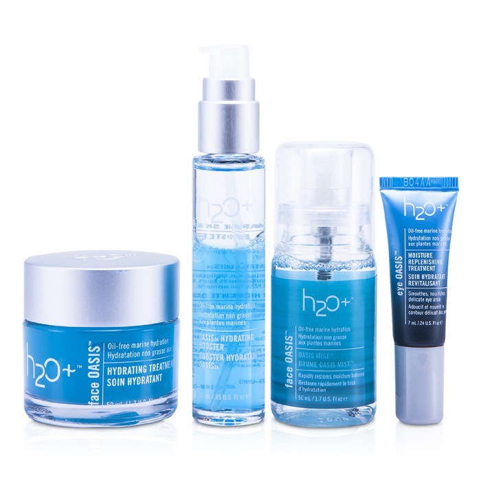 H2O+ Face Oasis טיפול לחות אינטנסיבי: טיפול לחות+ מיסט אואזיס+ בוסטר לחות + טיפול לחידוש לחות בעיניים (לעור שומני/רגיל) 4pcsProduct Thumbnail