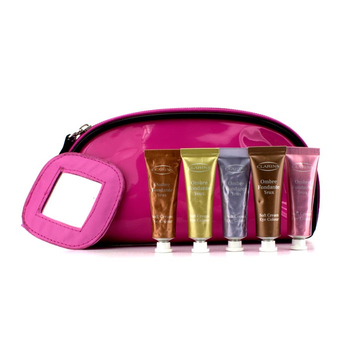 Clarins Zestaw do makijażu w różowej kosmetyczce Soft Cream Eye Color Set: 5pcs+1bagProduct Thumbnail