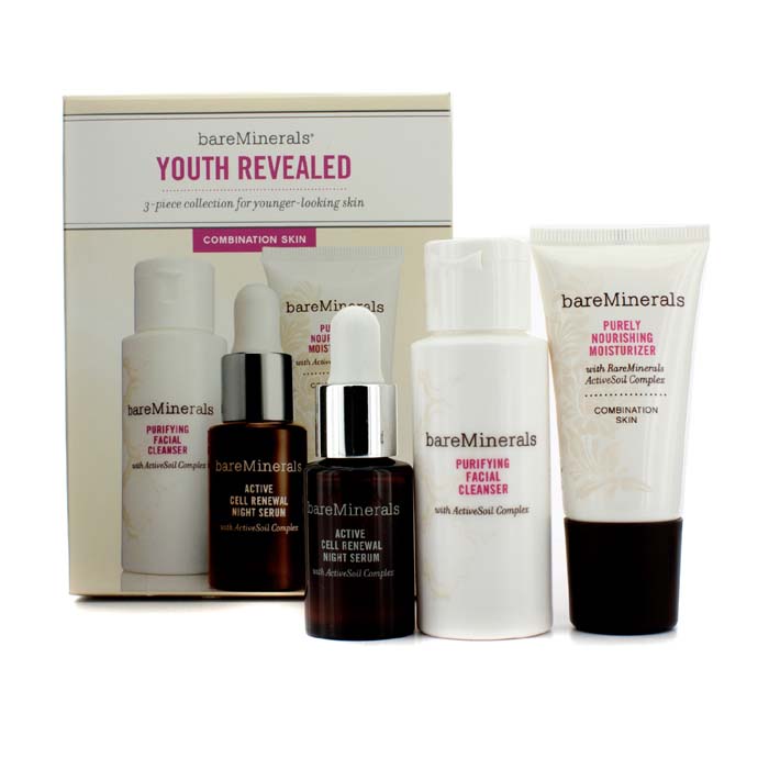 BareMinerals Bare Minerals Youth Revealed (Combination Skin): Facial Cleanser + Night Serum + Moisturizer 3pcsProduct Thumbnail