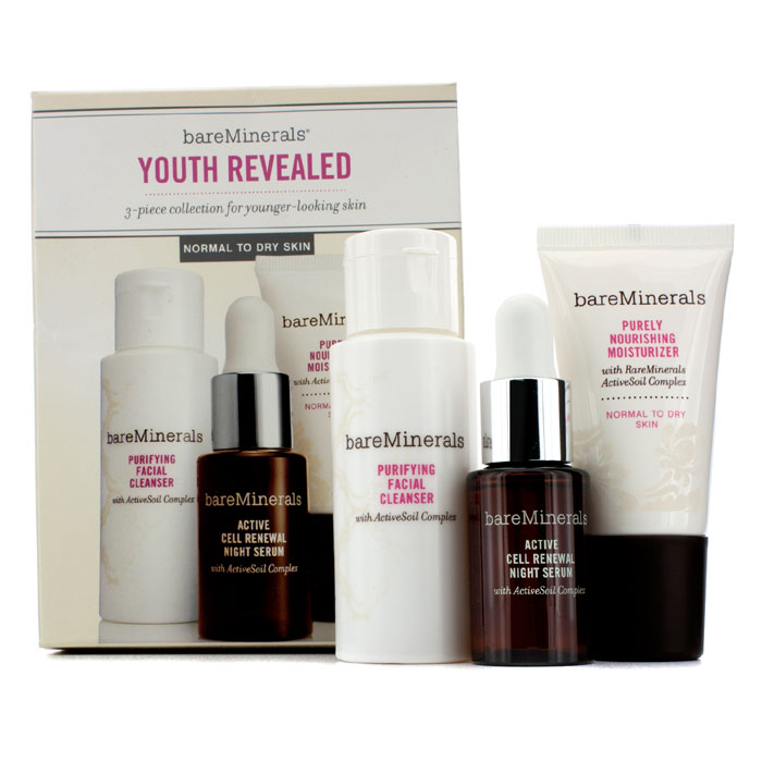 BareMinerals Bare Minerals Youth Revealed (Normal to Dry Skin): Facial Cleanser + Night Serum + Moisturizer 3pcsProduct Thumbnail