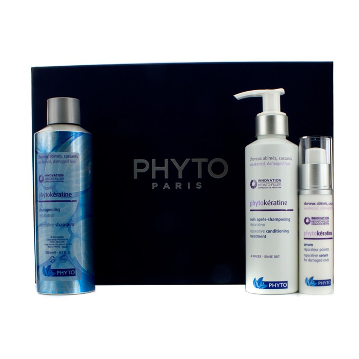 Phyto Winter Essentials (For Damaged Hair): Phytokeratine Shampoo 200ml + Phytokeratine Conditioner 150ml + Phytokeratine Serum 30ml 3pcsProduct Thumbnail