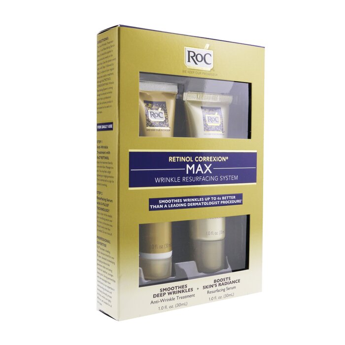 ROC Retinol Correxion Max Wrinkle Resurfacing System: Anti-Wrinkle Treatment 30ml + Resurfacing Serum 30ml 2pcsProduct Thumbnail