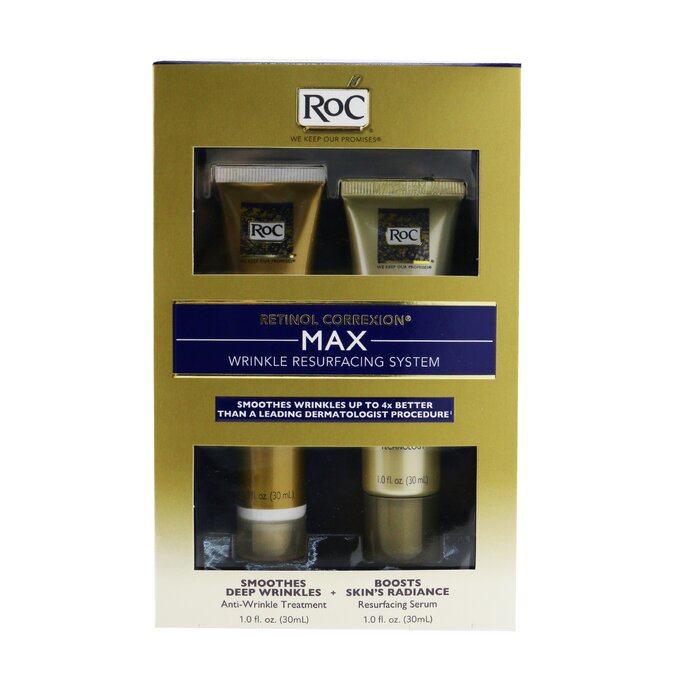 ROC Retinol Correxion Max Wrinkle Resurfacing System: Anti-Wrinkle Treatment 30ml + Resurfacing Serum 30ml 2pcsProduct Thumbnail
