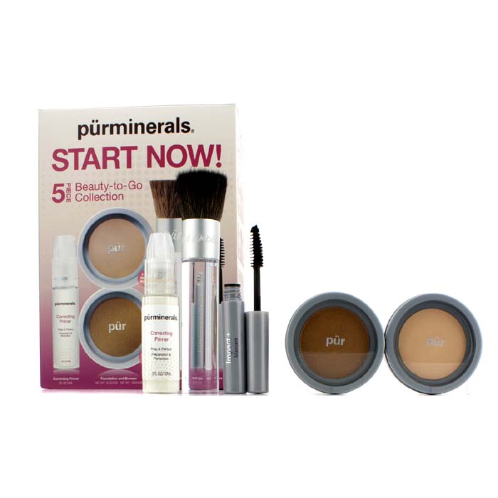 PurMinerals Start Now 5 Piece Beauty To Go Collection (Primer, Pó Compacto, Mineral Glow, Rímel, Pincel Chisel) 5pcsProduct Thumbnail