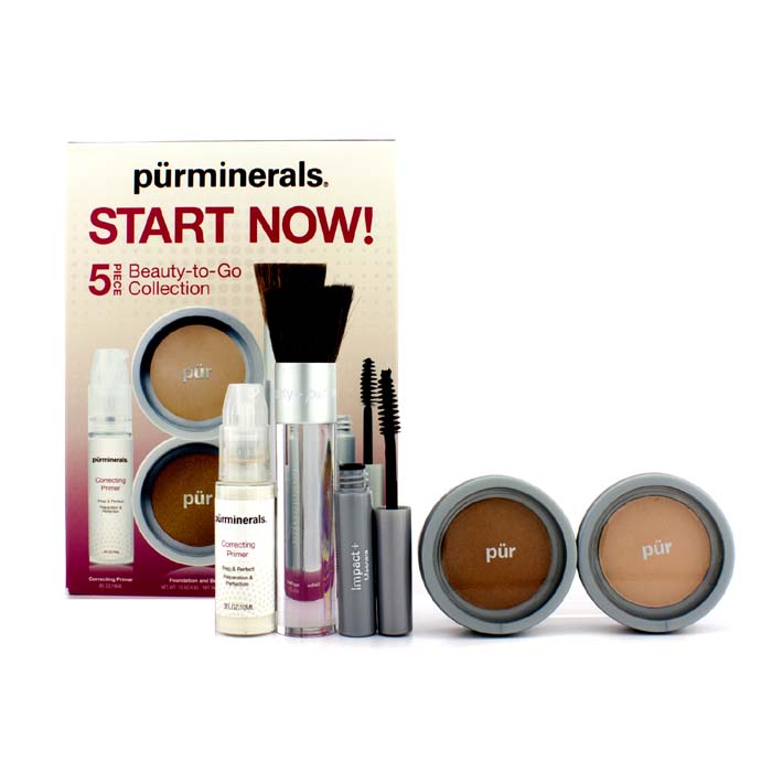 PurMinerals Start Now 5 Piece Beauty To Go Collection (Primer, Pressed Powder, Mineral Glow, Mascara, Chisel Brush) 5pcsProduct Thumbnail