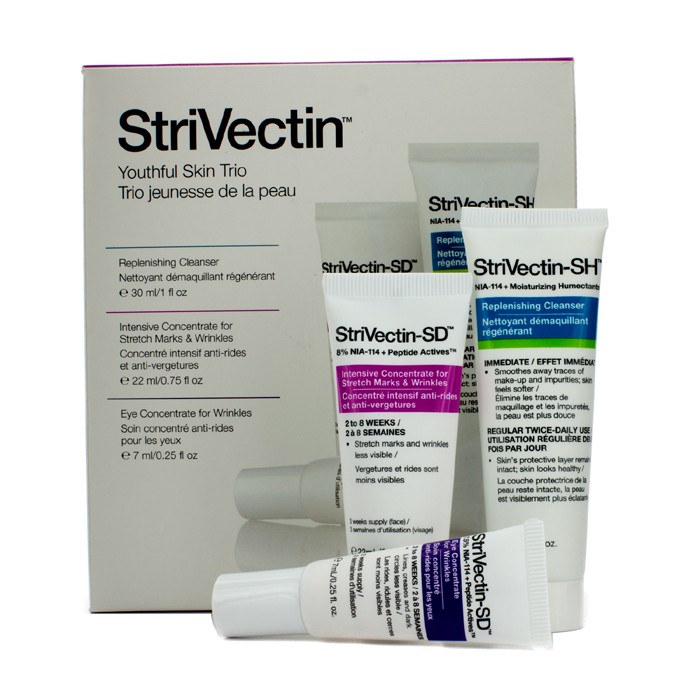 StriVectin Youthful Skin Trio: Replenishing Cleanser 30ml + Intensive Concentrate 22ml + Eye Concentrate 7ml 3pcsProduct Thumbnail