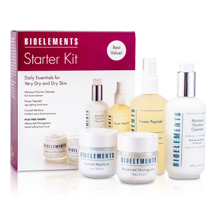 Bioelements Great Skin In A Box (Very Dry & Dry Skin): Cleanser + Power Peptide + Measured Micrograins + Crucial Moisture 4pcsProduct Thumbnail