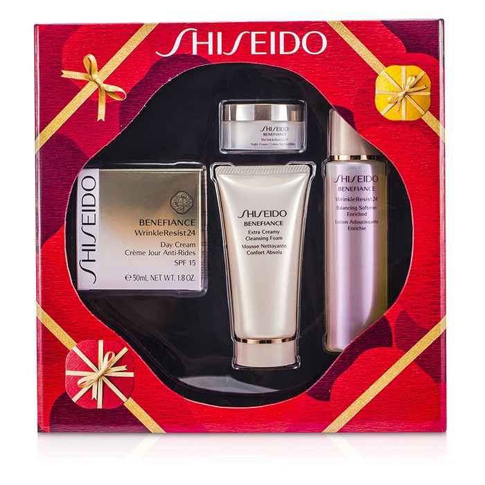 Shiseido Benefiance Wrinkle Resist24 Топтамасы: Тазартқыш Көбік 50мл + Байытылған Жұмсартқыш 75мл + Кұндізгі Крем 50мл + Түнгі Крем 18мл 4pcsProduct Thumbnail