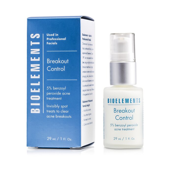 Bioelements Breakout Control - 5% Benzoyl Peroxide Acne Treatment טיפול נגד אקנה, 5% בנזואיל פרוקסייד (עבור עור שמן מאוד, שמן מעורב, עור עם אקנה) 29ml/1ozProduct Thumbnail