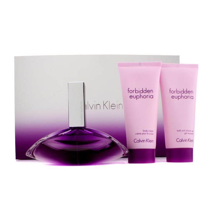 Calvin Klein Forbidden Euphoria kazetka: parfumovaná voda s rozprašovačom 100ml/3.4oz + telový krém 100ml/3.4oz + sprchový gél 100ml/3.4oz 3pcsProduct Thumbnail