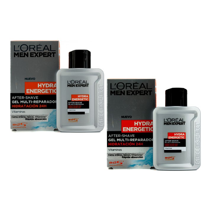 L'Oreal Men Expert Hydra Energetic After Shave Multi-Repairing 24H Hydration Gel (Duo Pack) 2x100ml/3.3ozProduct Thumbnail