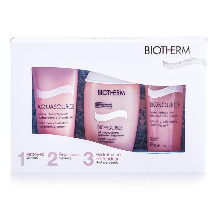 Biotherm Aqua Trio (Dry Skin): Aquqsource Crema Reponedora 20ml + Biosource Gel Limpiador 20ml + Loción Suavizante 30m 3pcsProduct Thumbnail