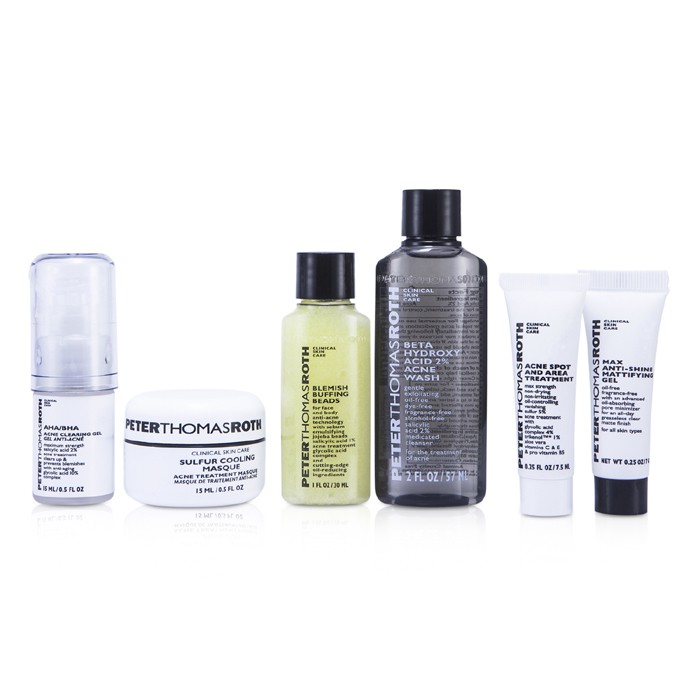 Peter Thomas Roth Acne Kit: Acne Wash + Acne Clearing Gel + Mattifying Gel + Buffing Beads + Masque + Acne Spot Treatment 6pcsProduct Thumbnail