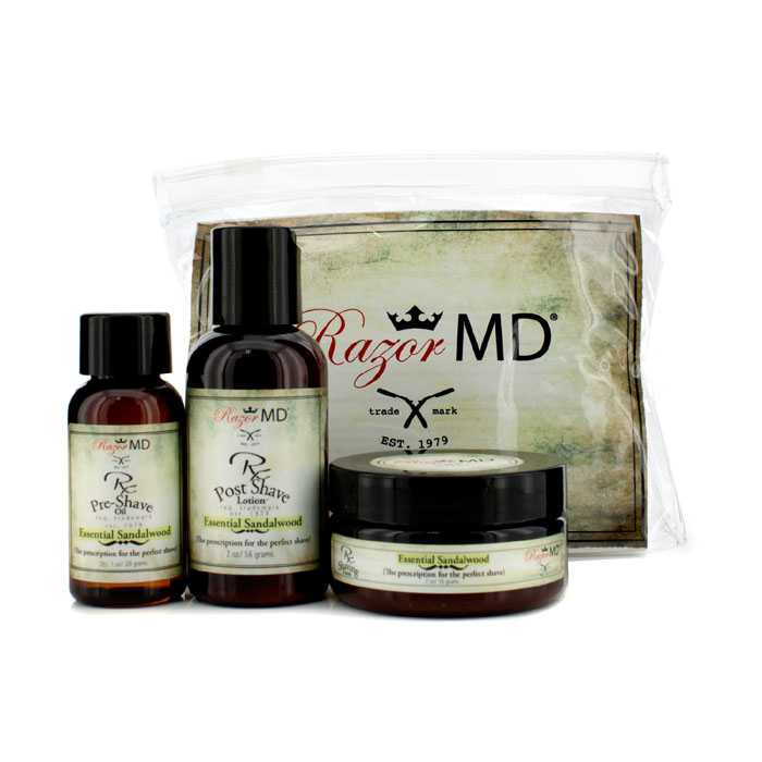 Razor MD RX Shave Trio (Sandalwood): Post Shave Lotion 60ml + Pre Shave Oil 30ml + Shave Cream 60ml 3pcsProduct Thumbnail