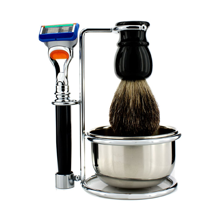 Razor MD FX99 Shave Set (Black): 5 Blade Razor + Shave Brush + Chrome Stand + Chrome Shave Soap Bowl 4pcsProduct Thumbnail
