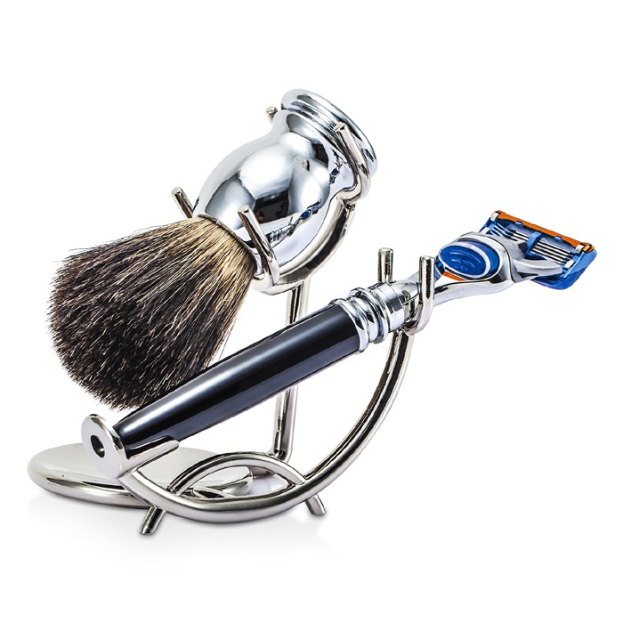 Razor MD iGRIP Chrome Shave Set: Chrome Badger Hair Shave Brush + Shave Stand + Razor 3pcsProduct Thumbnail