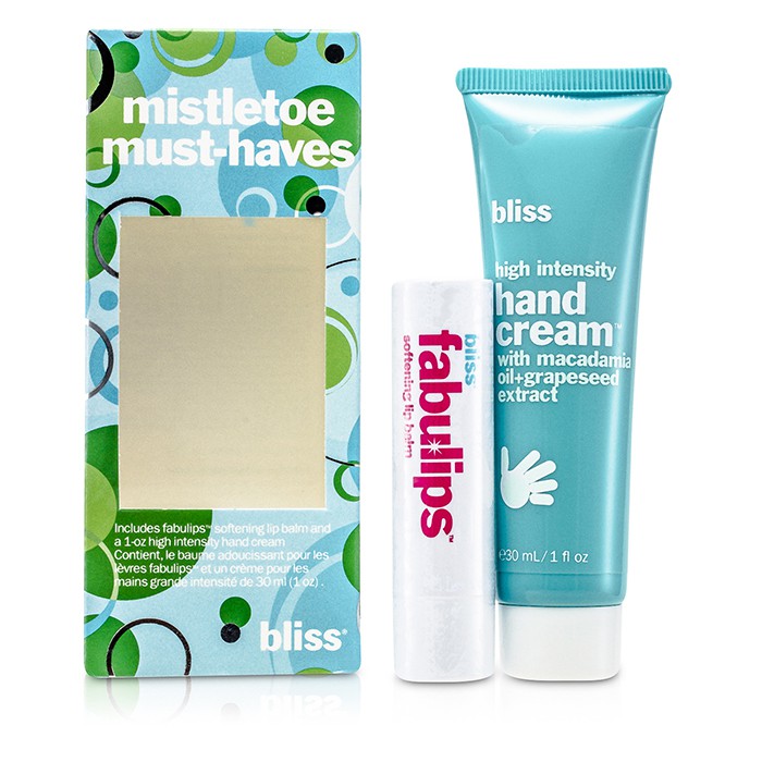Bliss Mistletoe Must-Haves Set: High Intensity Hand Cream 30ml + Fabulips Softening Lip Balm 3.12g 2pcsProduct Thumbnail