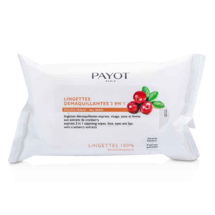 Payot Express 3 az 1-ben tisztító kendők arcra, szemekre és ajkakra 25 wipesProduct Thumbnail