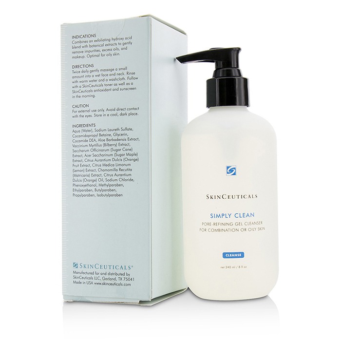 스킨 슈티컬즈 SkinCeuticals Simply Clean Pore Refining Gel Cleanser - For Combination/ Oily Skin (Box Slightly Damaged) 240ml/8ozProduct Thumbnail