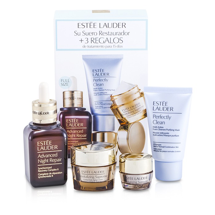 Estee Lauder Global Anti-Aging Set: Advanced Night Repair II + Revitalizing Supreme Cream + Eye Balm + Perfectly Clean 4pcsProduct Thumbnail