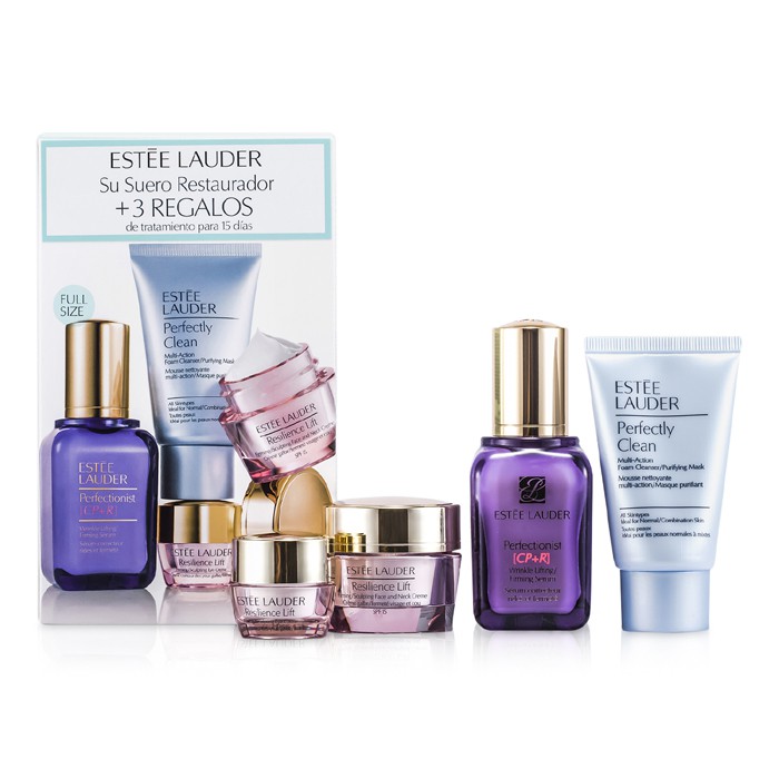 Estee Lauder Løftende/Oppstrammende Sett: Perfectionist [CP+R] Serum + Resilience Lift Cream + Eye Cream + Perfectly Clean 4pcsProduct Thumbnail