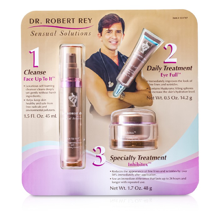 Dr Robert Rey Set Soluciones Sensuales: Limpiador 45ml + Rellenador de Arrugas 14.2g + Borrador de Arrugas 48g 3pcsProduct Thumbnail