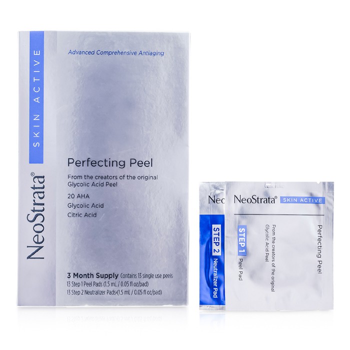 Neostrata Skin Active Perfecting Peel -kuorintasetti iholle(riittää 3 kuukaudeksi): 13x kuorintalaput 1.5ml/0.05oz, 13x neutralisoivat laput 1.5ml/0.05oz 26pcsProduct Thumbnail