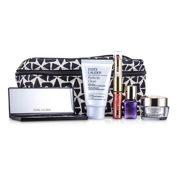Estee Lauder Travel Set: Perfectly Clean + DayWear Cream + Perfectionist [CP+R] + EyeShadow + Mascara #01 + Lipstick #57 & Lip Gloss #25 + Bag 6pcs+1bagProduct Thumbnail