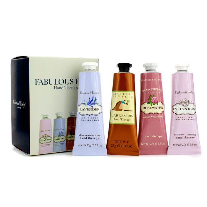 Crabtree & Evelyn Set Fabulous Four Terapia de Manos: Evelyn Rose + Lavender + Rosewater + Gardeners 4pcsProduct Thumbnail