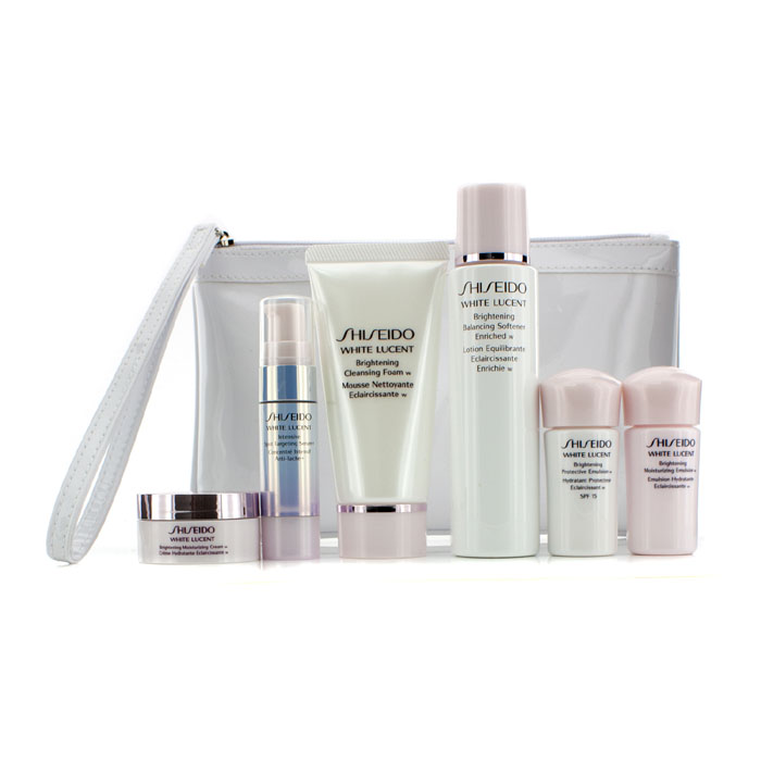 Shiseido White Lucent Set: Cleansing Foam 50ml + Softener 75ml + Serum 9ml + Emulsion 15ml + Emulsion SPF 15 15ml + Cream 18ml + Bag 6pcs+BagProduct Thumbnail