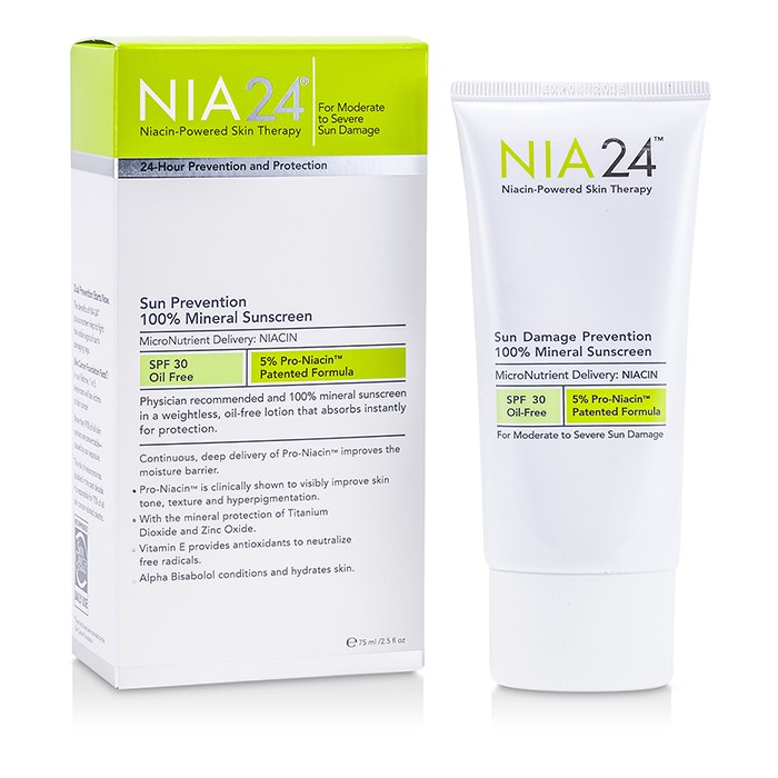 NIA24 Sun Damage Prevention 100% Mineral Sunscreen SPF 30 (Oil Free Lotion) 75ml/2.5ozProduct Thumbnail