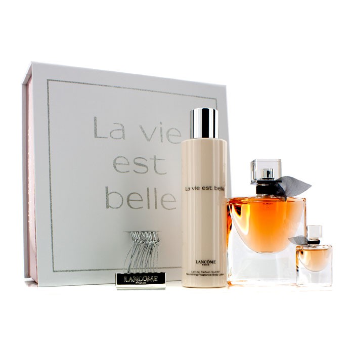 Lancome La Vie Est Belle Coffret: L'Eau De Parfum Spray 50ml/1.7oz + L'Eau De Parfum 4ml/0.135oz + Body Lotion 200ml/6.7oz 3pcsProduct Thumbnail