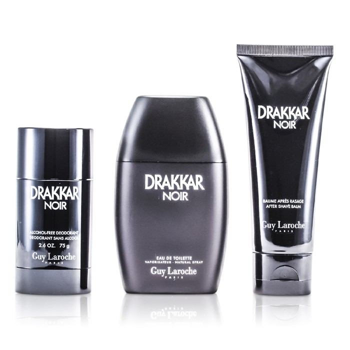 Guy Laroche Drakkar Noir Coffret: Eau De Toilette Spray 100ml/3.4oz + After Shave Balm 100ml/3.4oz + Deodorant Stick 75g/2.6oz 3pcsProduct Thumbnail