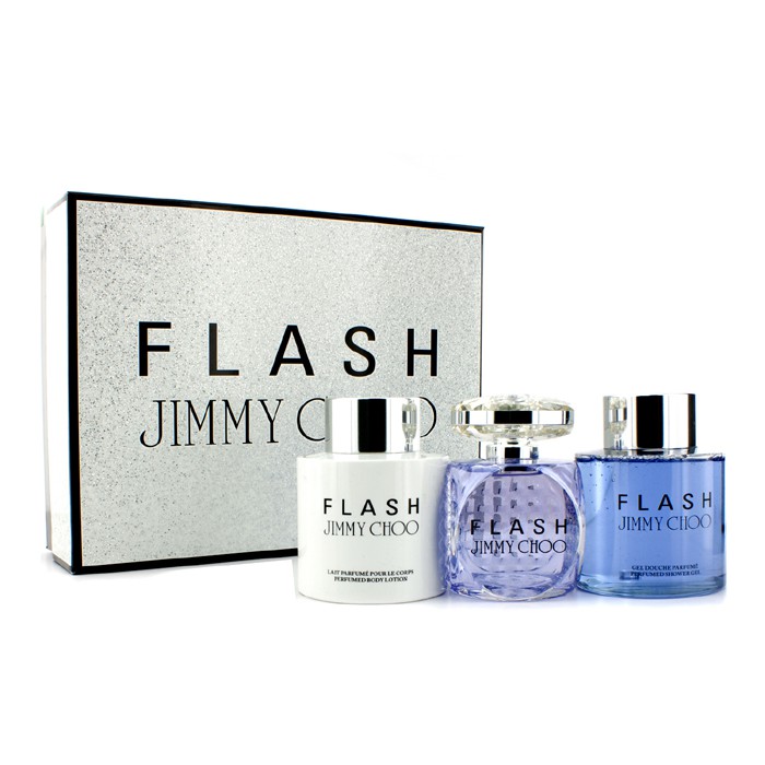 Jimmy Choo Flash kazetka: parfumovaná voda s rozprašovačom 100ml/3.3oz + telové mlieko 200ml/6.7oz + sprchový gél 200ml/6.7oz 3pcsProduct Thumbnail