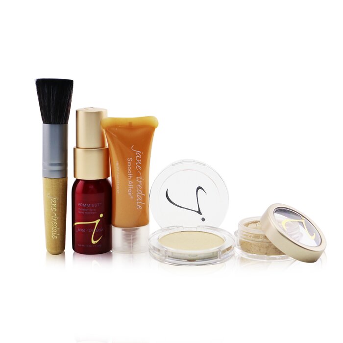Jane Iredale Starter Kit (6 Pieces): 1xPrimer & Brighter, 1xLoose Mineral Powder, 1xMineral Foundation 6pcsProduct Thumbnail