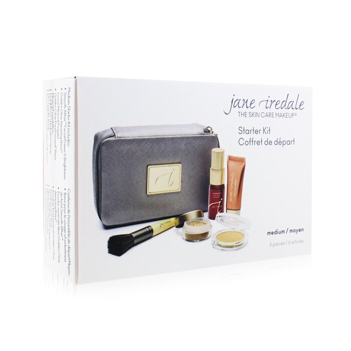 Jane Iredale Starter Kit (6 Pieces): 1xPrimer & Brighter, 1xLoose Mineral Powder, 1xMineral Foundation 6pcsProduct Thumbnail