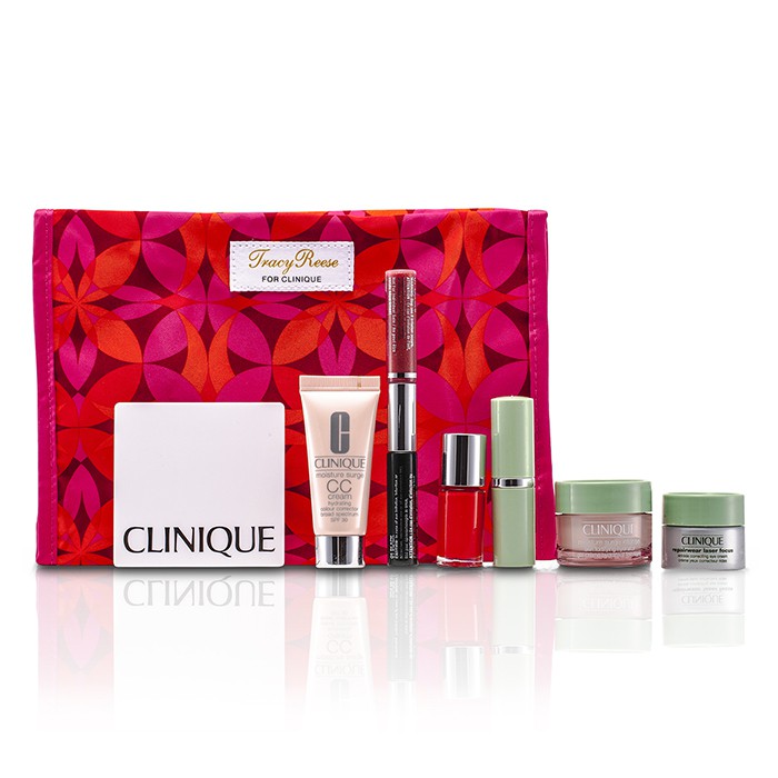 Clinique Travel Set: Moisture Surge + CC Cream + Eye Cream + Makeup Palette + Mascara & Lipgloss + Lipstick #15 + Nail Polish + Bag 7pcs+1bagProduct Thumbnail