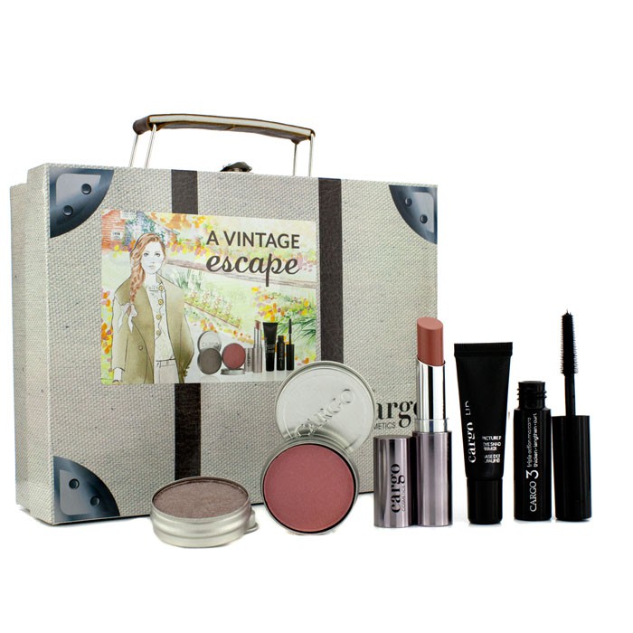 Cargo A Vintage Escape Suitcase Kit: 1xLip Color, 1x Eyeshadow, 1xBlush, 1x Eyeshadow Primer, 1x Mascara 5pcsProduct Thumbnail