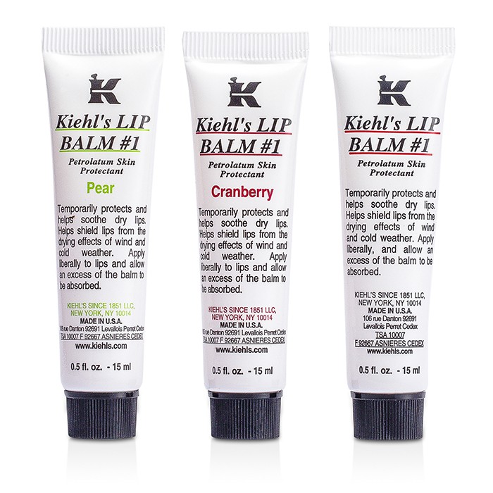 Kiehl's Lip Balm #1 Set: Lip Balm #1 15ml/0.5oz + Lip Balm #1 Cranberry 15ml/0.5oz + Lip Balm #1 Pear 15ml/0.5oz - Balsem Bibir 3x15ml/0.5ozProduct Thumbnail