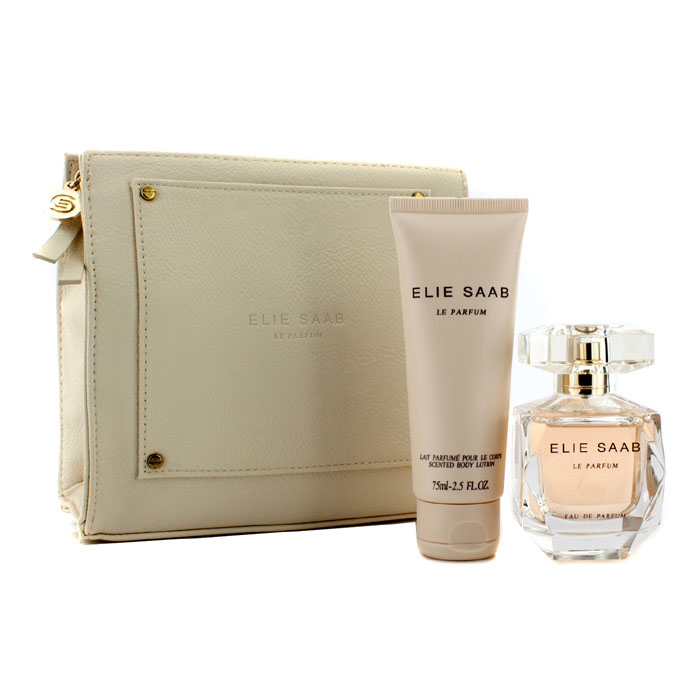 Elie Saab Kazeta Le Parfum: parfémovaná voda s rozprašovačem 50ml/1.6oz + tělová péče 75ml/2.5oz + taštička 2pcs+1pouchProduct Thumbnail