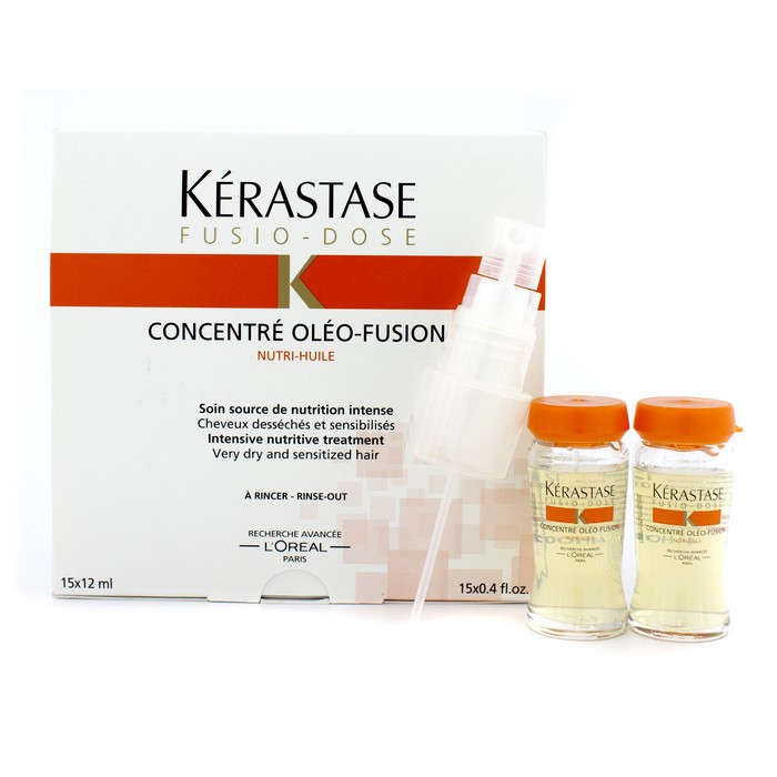 Kerastase Fusio-Dose Concentre Oleo-Fusion Nutri Huile Intenbsive Nutritive Treatment (עבור שיער מאוד יבש ורגיש) טיפול מזין 15x12ml/0.4ozProduct Thumbnail