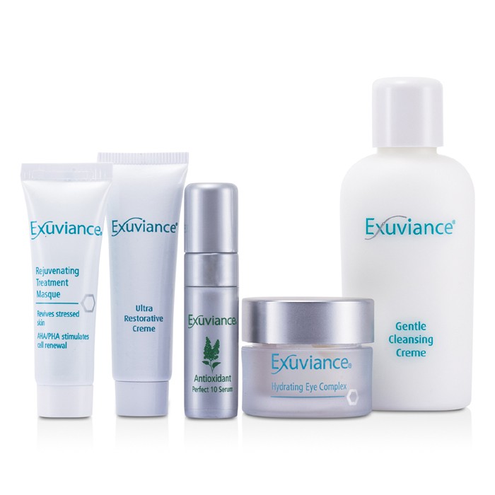 Exuviance ערכה חיונית לעור רגיש/יבש: קרם ניקוי+ קומפלקס עיניים +מסיכה + קרם משחזר +סרום פרפקט 1ם 5pcsProduct Thumbnail