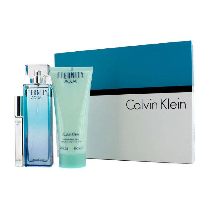 Calvin Klein Kazeta Eternity Aqua: parfémovaná voda s rozprašovačem 100ml/3.4oz + tělová péče 200ml/6.7oz + parfémovaná voda roll-on 10ml/0.33oz 3pcsProduct Thumbnail