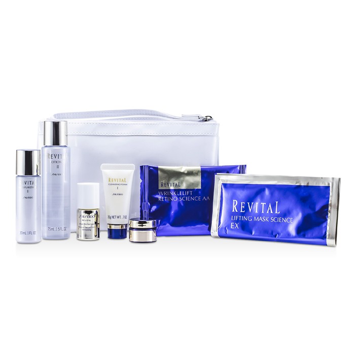 Shiseido Kit Revital: Espuma de Limpeza 20g + Loção EX II 75ml + Soro 10ml + Hidratante EX II 30ml + Creme 7ml + Mascara Para Olhos + Mascara + Necessaire 7pcs+1bagProduct Thumbnail