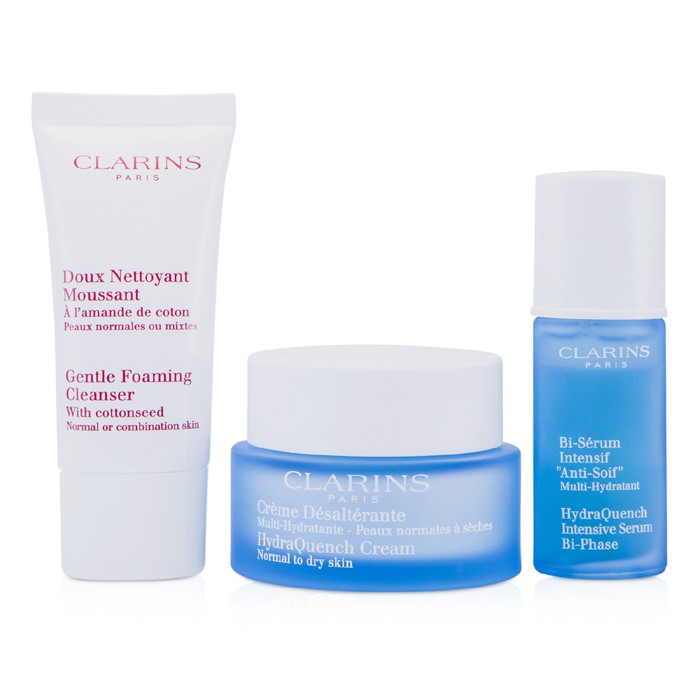 Clarins Expertise Hydratation Set: HydraQuench Cream + Foaming Cleanser + HydraQuench Bi-Phase Serum 3pcsProduct Thumbnail