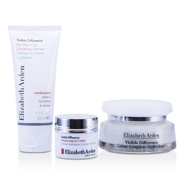 Elizabeth Arden Visible Difference Moisture Savers Set: Moisture Cream Complex + Exfoliating Cleanser + Eye Cream 3pcsProduct Thumbnail